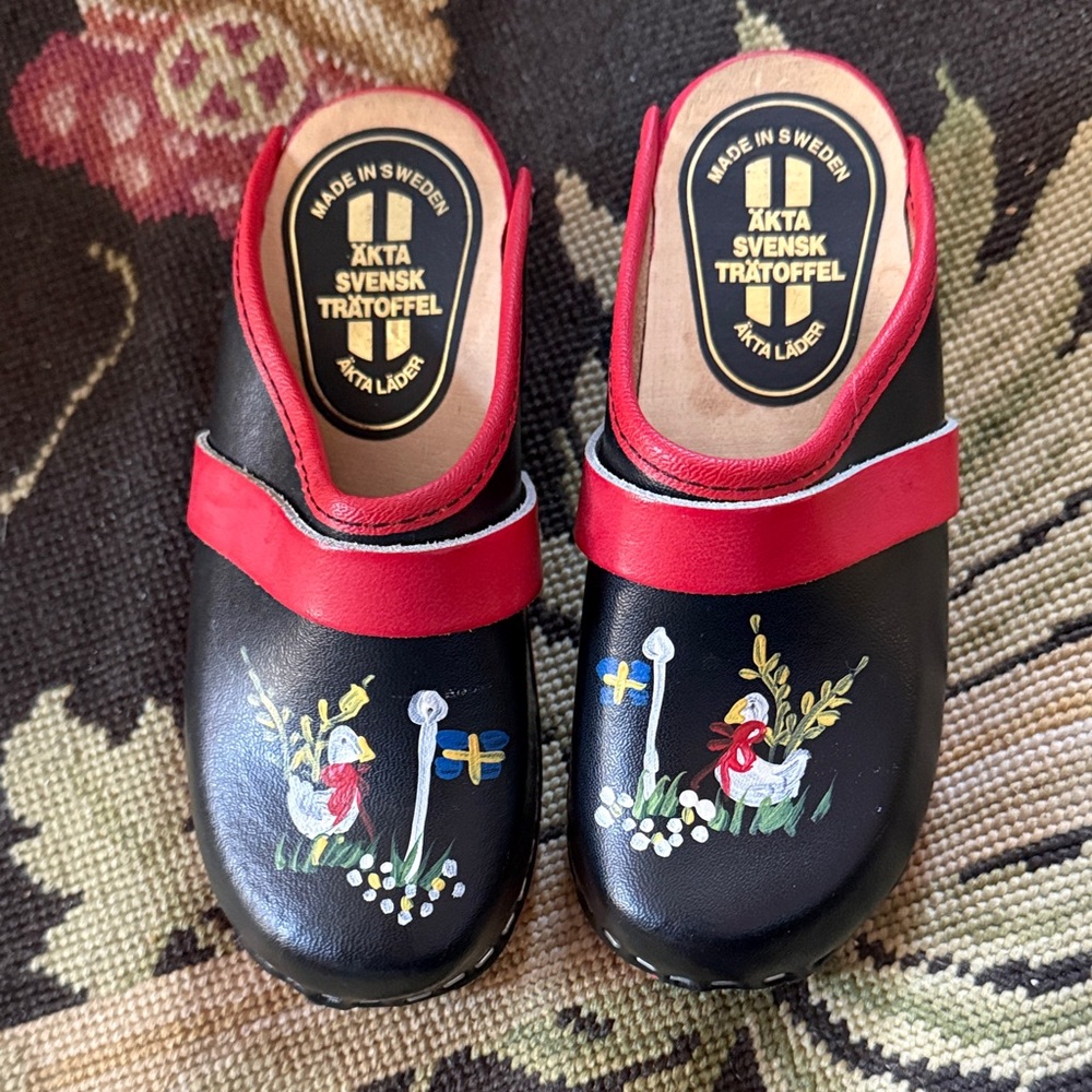 Kids Black and Red Clogs